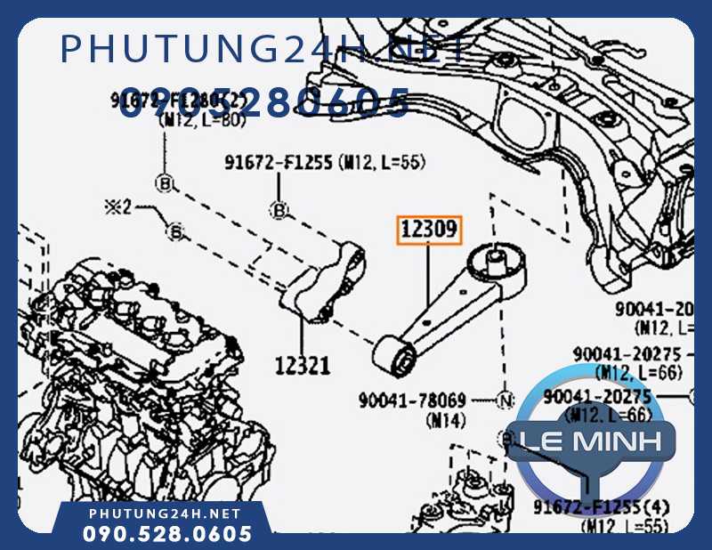Cao su chân máy Toyota Wigo 2021 - phụ tùng ô tô Lê Minh